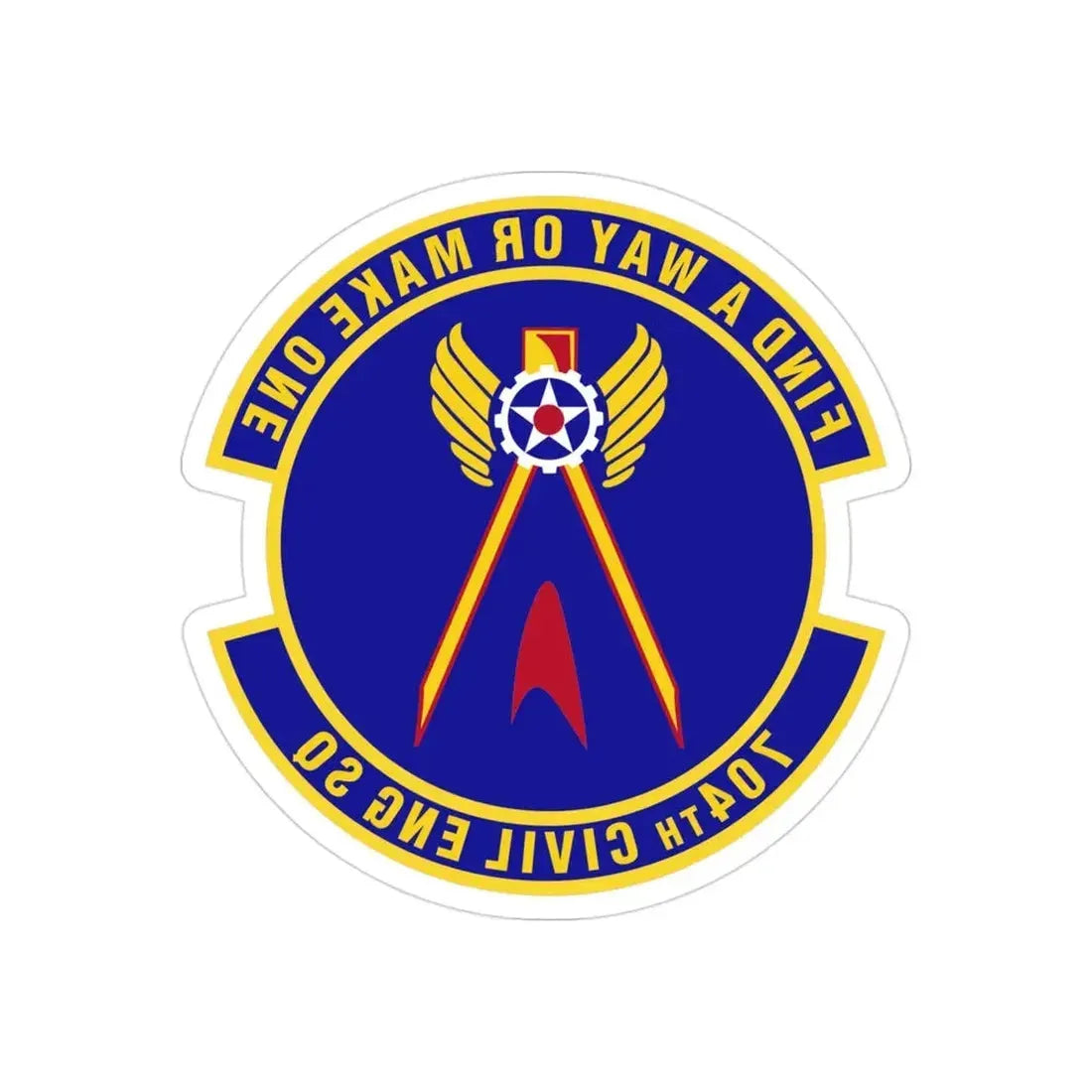 704th Civil Engineer Squadron (U.S. Air Force) REVERSE PRINT Transparent Die-Cut STICKER - The Sticker Space