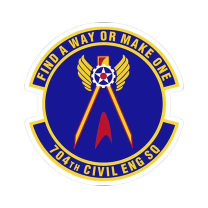 704th Civil Engineer Squadron (U.S. Air Force) STICKER Vinyl Kiss-Cut Decal 3 Inch White - The Sticker Space