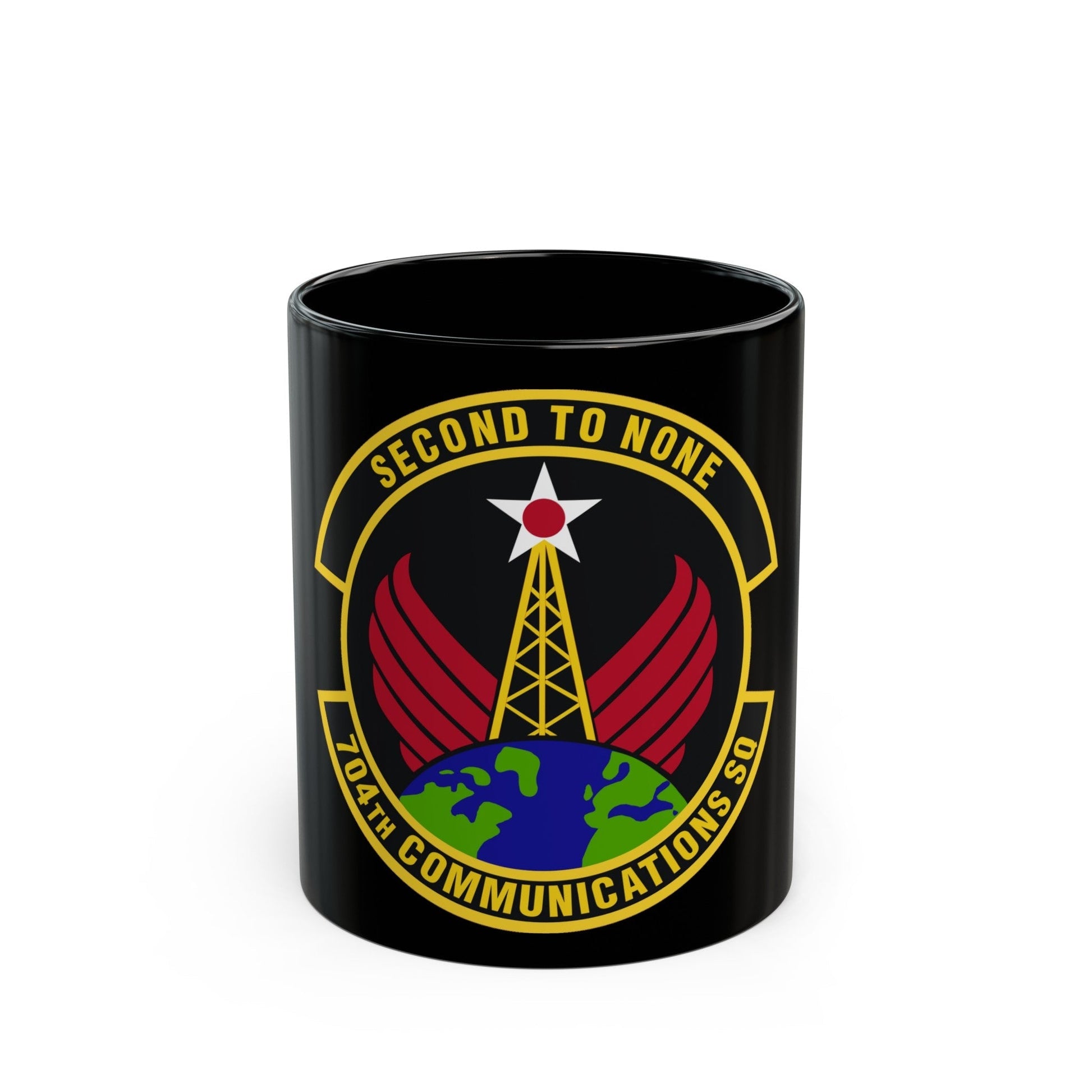 704th Communications Squadron (U.S. Air Force) Black Coffee Mug-11oz-The Sticker Space