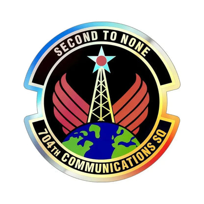 704th Communications Squadron (U.S. Air Force) Holographic STICKER Die-Cut Vinyl Decal 6 Inch Holographic - The Sticker Space