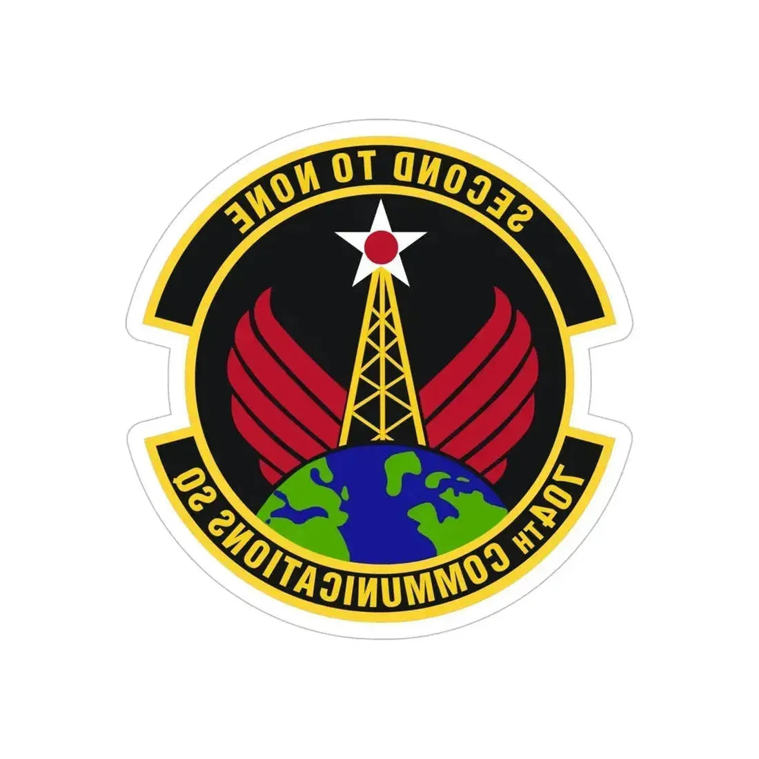 704th Communications Squadron (U.S. Air Force) REVERSE PRINT Transparent Die-Cut STICKER 6 Inch Die-Cut Transparent - The Sticker Space