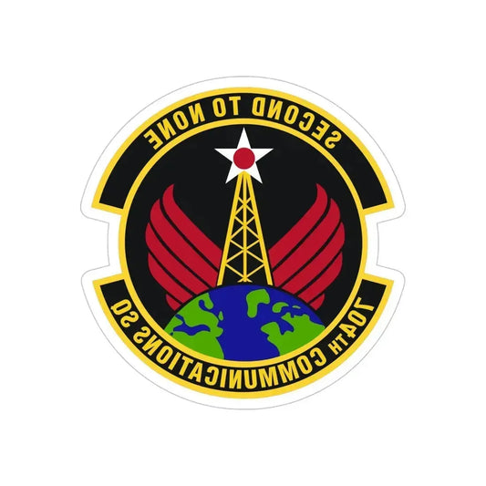 704th Communications Squadron (U.S. Air Force) REVERSE PRINT Transparent Die-Cut STICKER 6 Inch Die-Cut Transparent - The Sticker Space