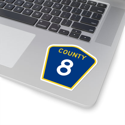 County 8 MN (Minnesota) (Road Sign) STICKER Vinyl Kiss-Cut Decal