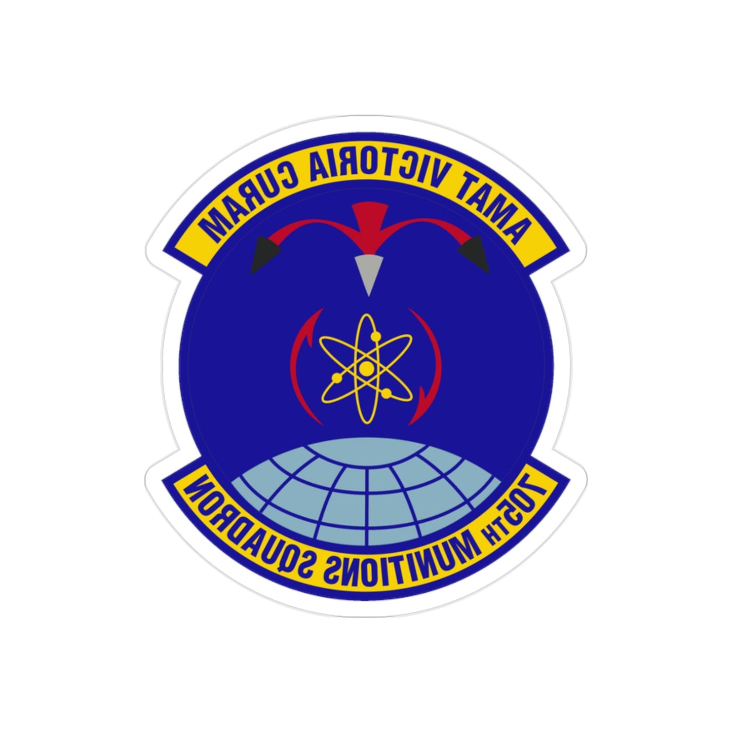 705th Munitions Squadron (U.S. Air Force) REVERSE PRINT Transparent STICKER-2" × 2"-The Sticker Space