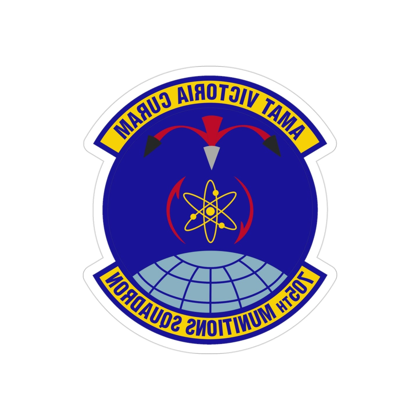 705th Munitions Squadron (U.S. Air Force) REVERSE PRINT Transparent STICKER-3" × 3"-The Sticker Space