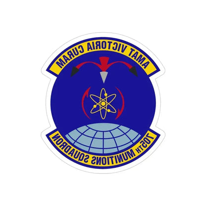 705th Munitions Squadron (U.S. Air Force) REVERSE PRINT Transparent Die-Cut STICKER 4 Inch Die-Cut Transparent - The Sticker Space
