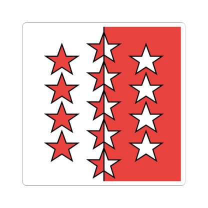 Flag of Canton of Valais (Switzerland) STICKER Vinyl Kiss-Cut Decal