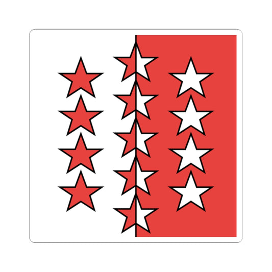 Flag of Canton of Valais (Switzerland) STICKER Vinyl Kiss-Cut Decal