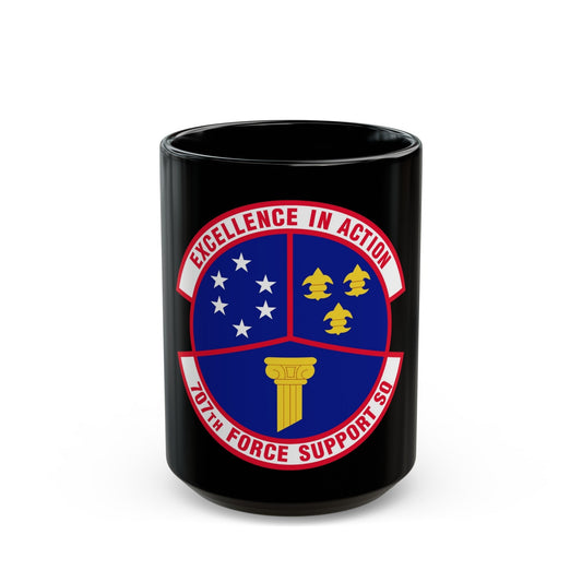 707 Force Support Squadron AFISRA (U.S. Air Force) Black Coffee Mug-15oz-The Sticker Space