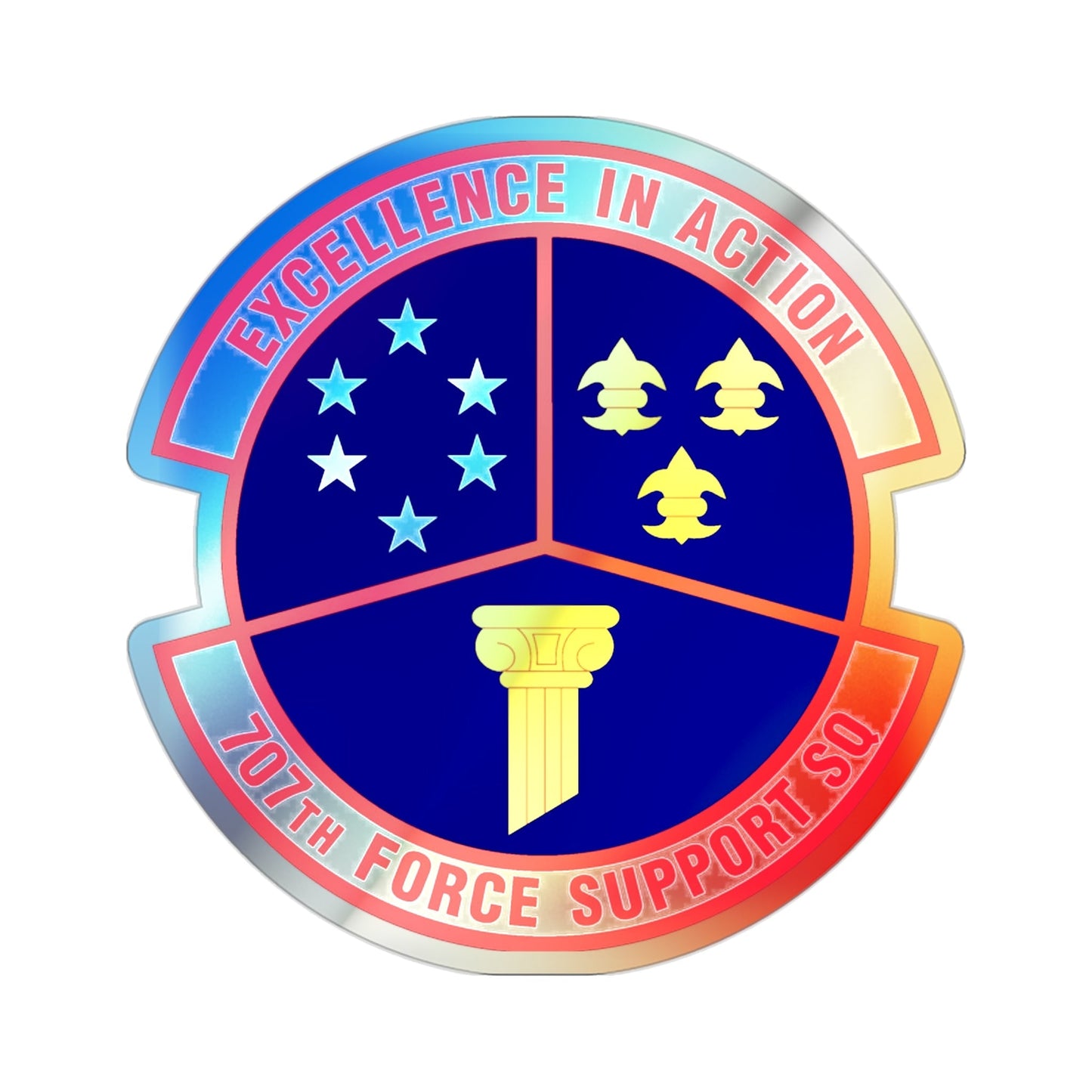 707 Force Support Squadron AFISRA (U.S. Air Force) Holographic STICKER Die-Cut Vinyl Decal-2 Inch-The Sticker Space