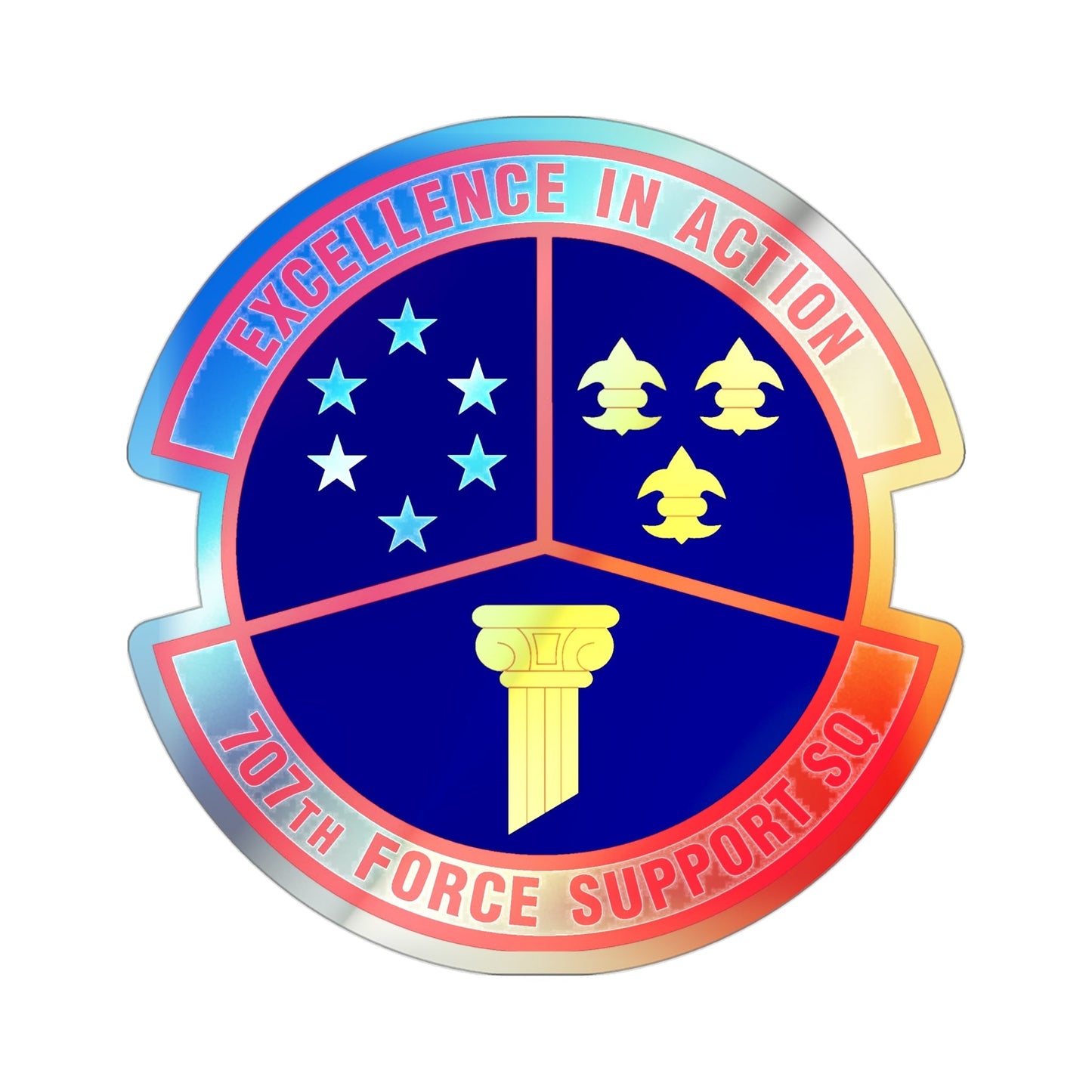 707 Force Support Squadron AFISRA (U.S. Air Force) Holographic STICKER Die-Cut Vinyl Decal-3 Inch-The Sticker Space