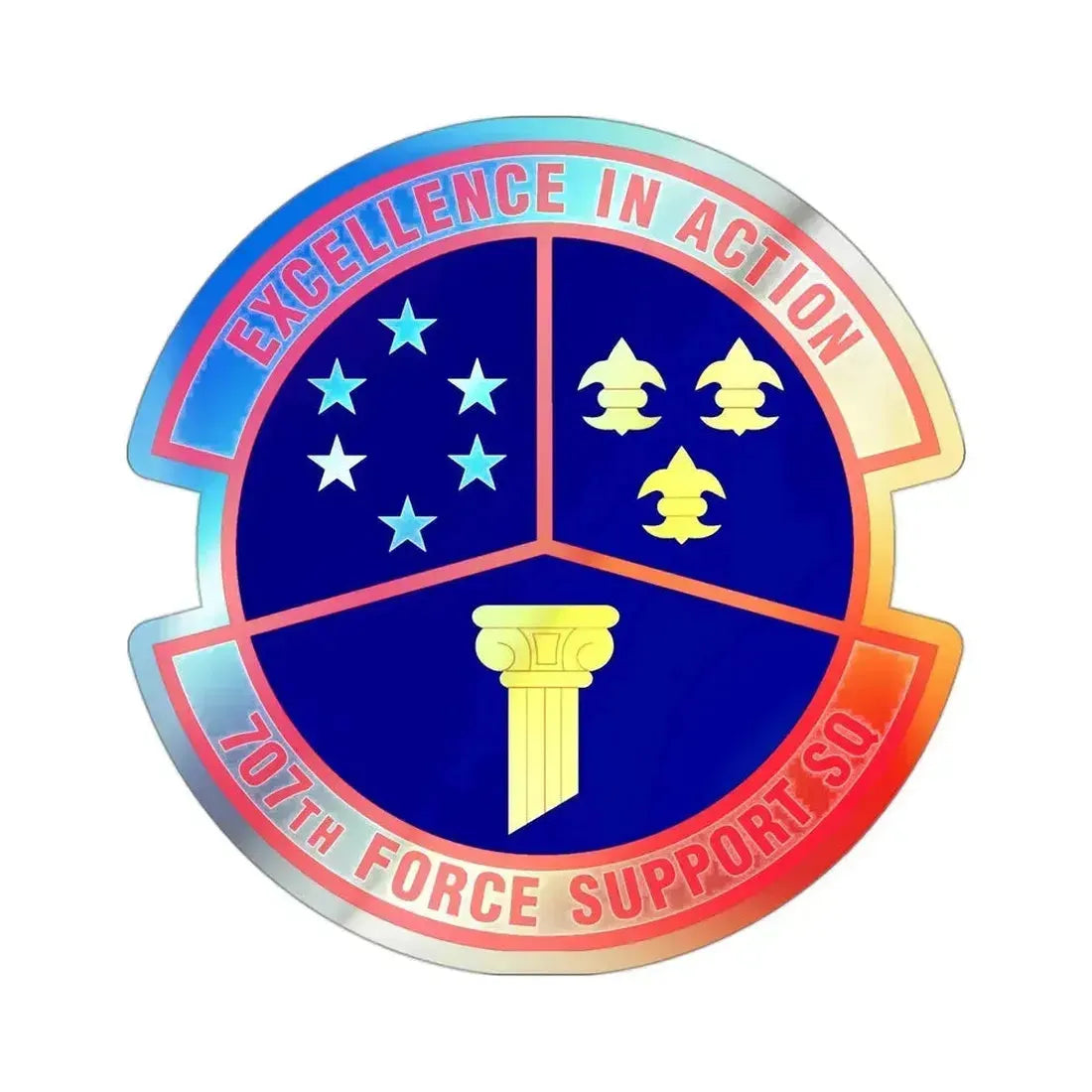 707 Force Support Squadron AFISRA (U.S. Air Force) Holographic STICKER Die-Cut Vinyl Decal 3 Inch - The Sticker Space