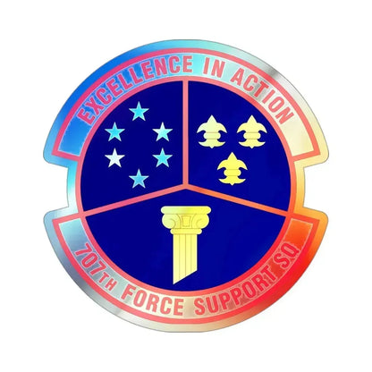 707 Force Support Squadron AFISRA (U.S. Air Force) Holographic STICKER Die-Cut Vinyl Decal 3 Inch - The Sticker Space