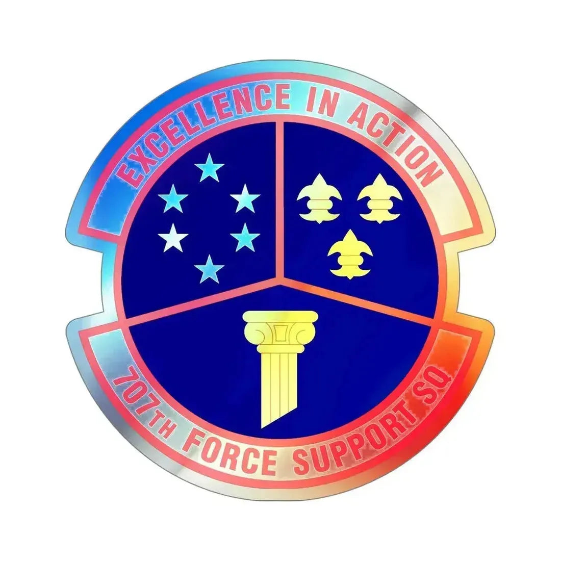 707 Force Support Squadron AFISRA (U.S. Air Force) Holographic STICKER Die-Cut Vinyl Decal 5 Inch - The Sticker Space