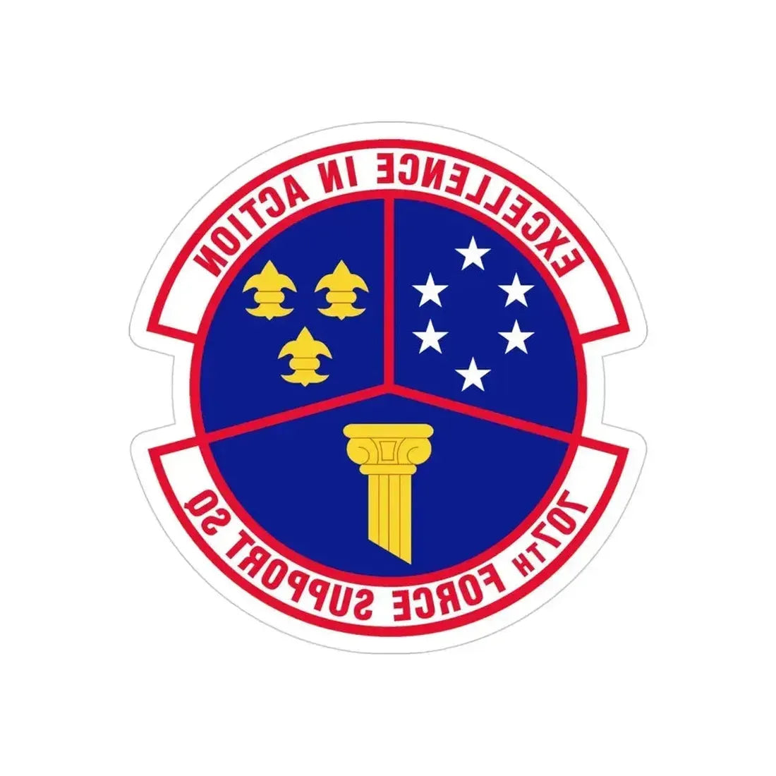 707 Force Support Squadron AFISRA (U.S. Air Force) REVERSE PRINT Transparent Die-Cut STICKER 4 Inch Die-Cut Transparent - The Sticker Space