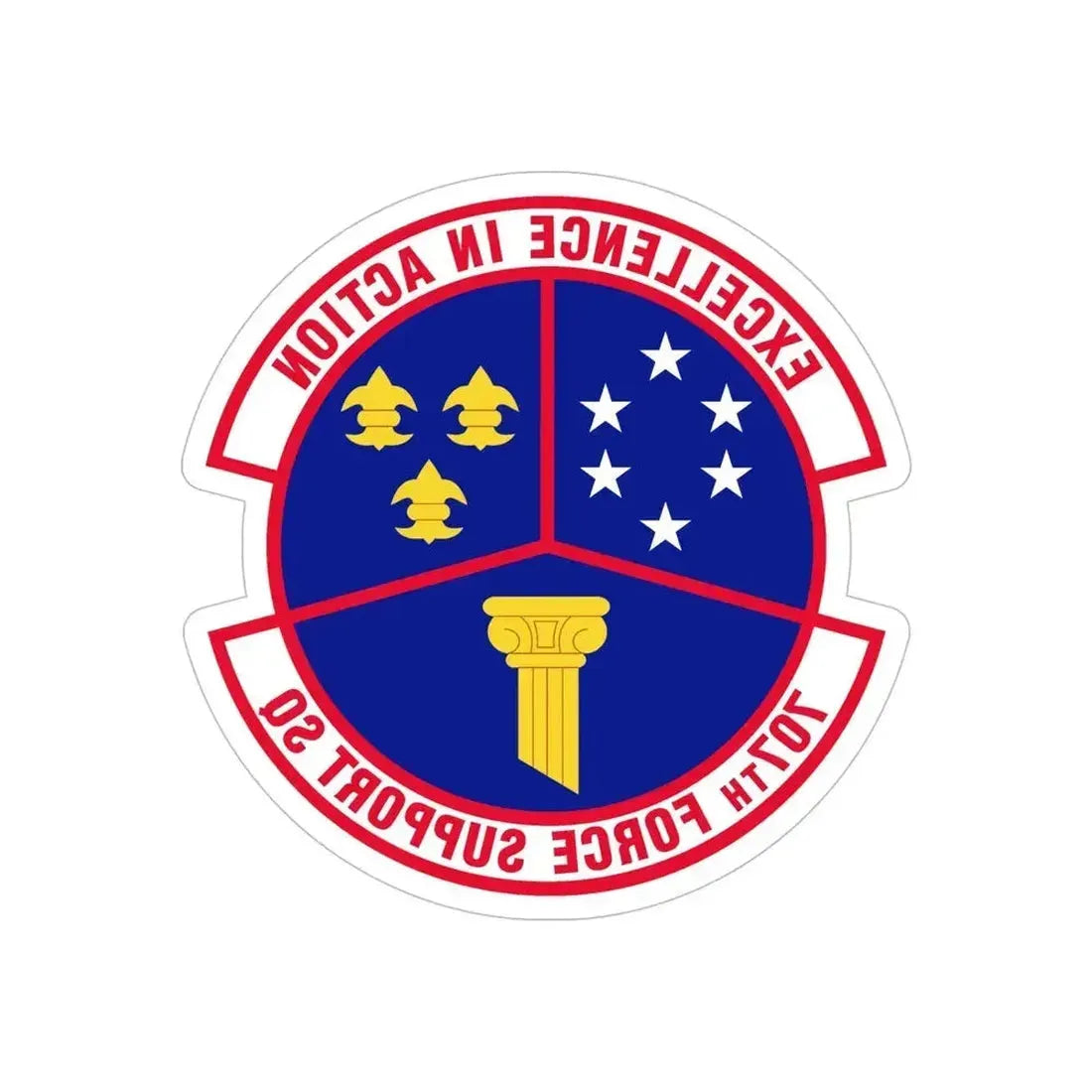 707 Force Support Squadron AFISRA (U.S. Air Force) REVERSE PRINT Transparent Die-Cut STICKER 6 Inch Die-Cut Transparent - The Sticker Space