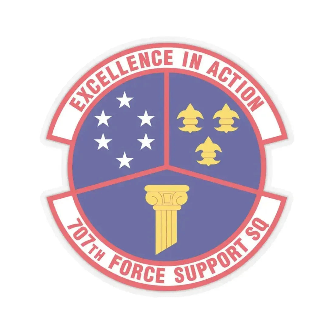707 Force Support Squadron AFISRA (U.S. Air Force) STICKER Vinyl Kiss-Cut Decal 3 Inch Transparent - The Sticker Space