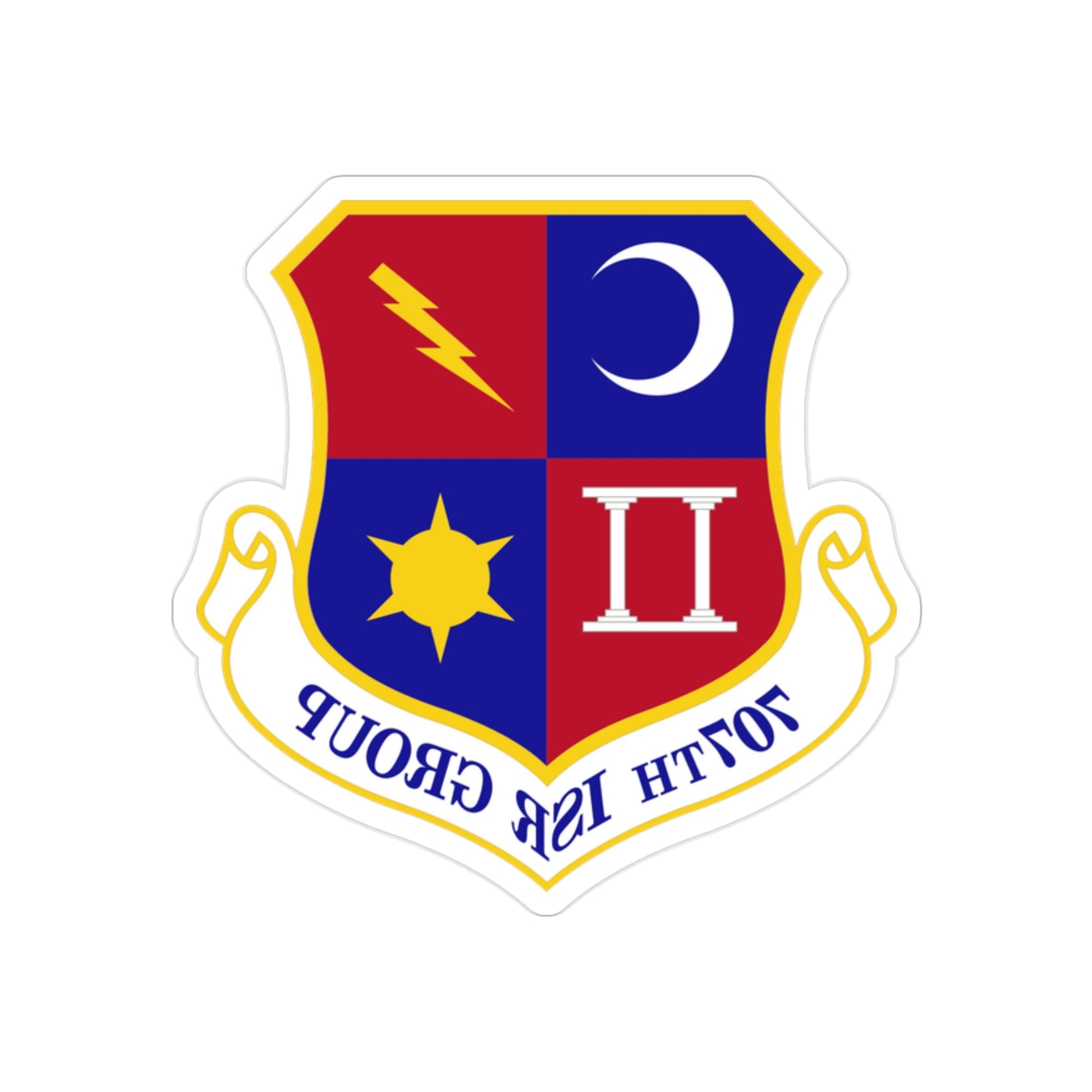 707 Intelligence Surveillance and Reconnaissance Group AFISRA (U.S. Air Force) REVERSE PRINT Transparent STICKER-2" × 2"-The Sticker Space