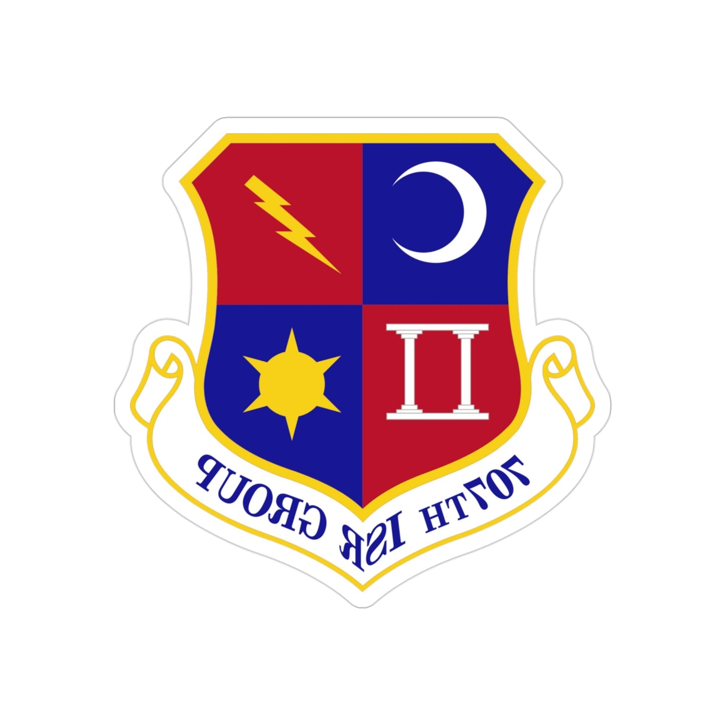 707 Intelligence Surveillance and Reconnaissance Group AFISRA (U.S. Air Force) REVERSE PRINT Transparent STICKER-3" × 3"-The Sticker Space