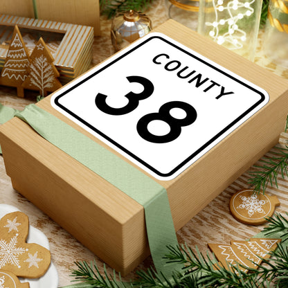 County 38 square (Minnesota) (Road Sign) STICKER Vinyl Kiss-Cut Decal