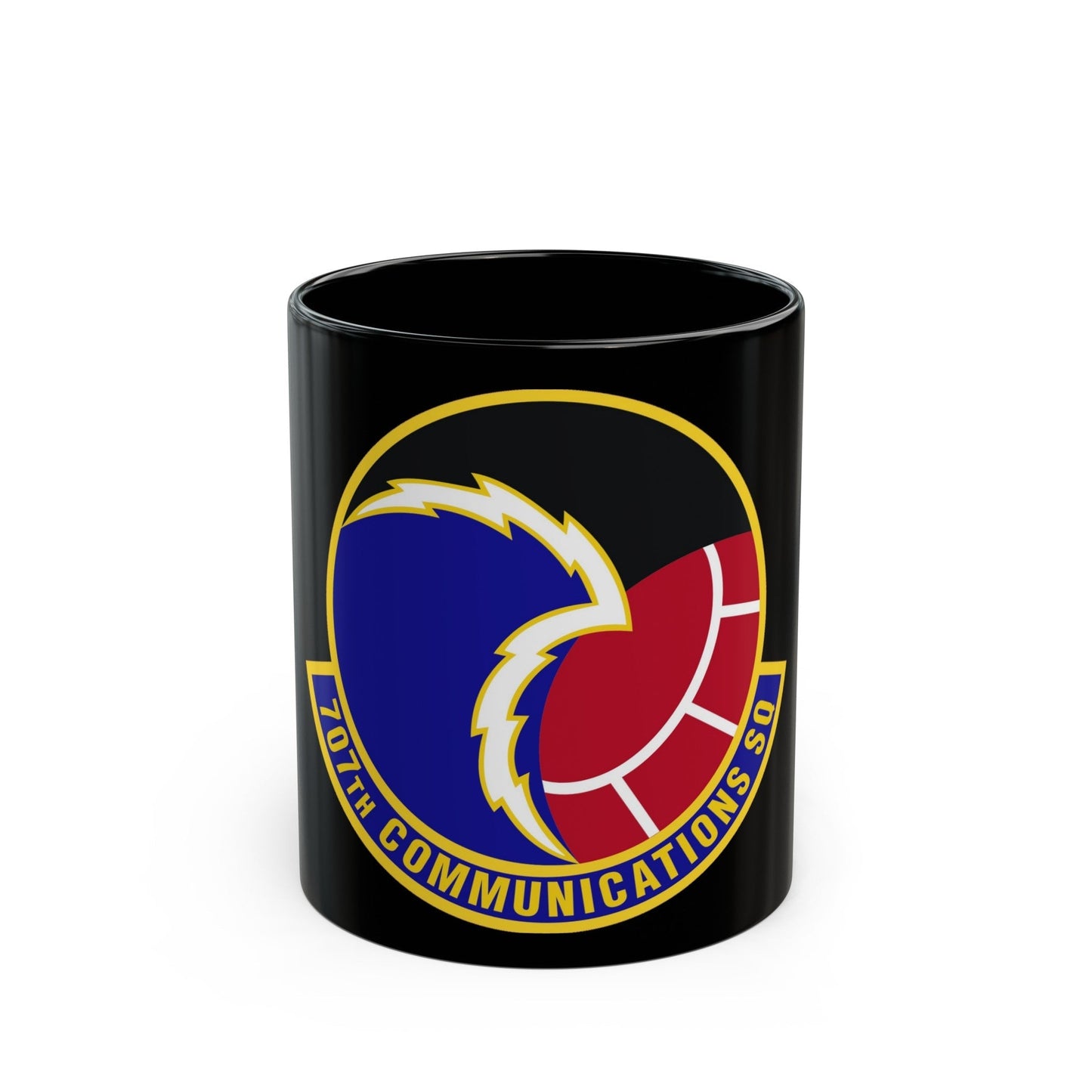 707th Communications Squadron (U.S. Air Force) Black Coffee Mug-11oz-The Sticker Space