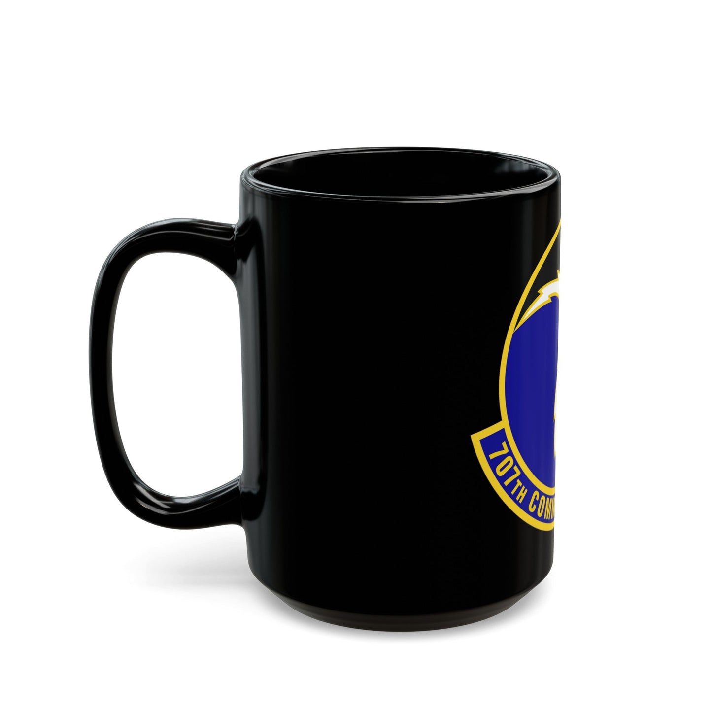 707th Communications Squadron (U.S. Air Force) Black Coffee Mug-The Sticker Space