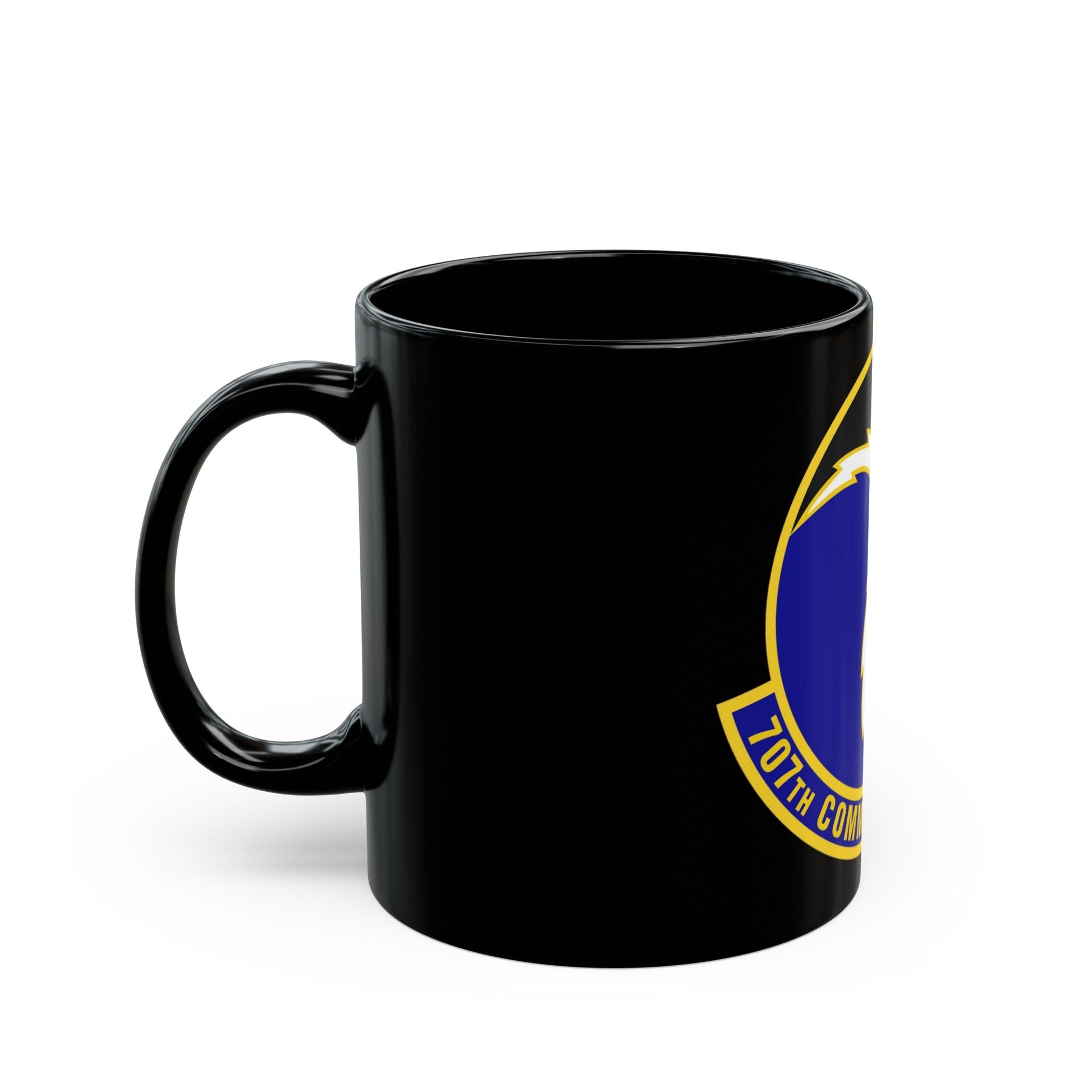 707th Communications Squadron (U.S. Air Force) Black Coffee Mug-The Sticker Space