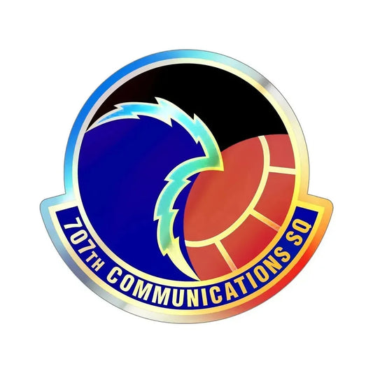 707th Communications Squadron (U.S. Air Force) Holographic STICKER Die-Cut Vinyl Decal 6 Inch Holographic - The Sticker Space
