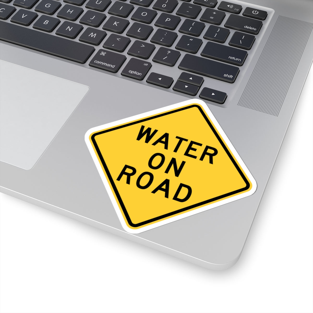WATER ON ROAD MUTCD-DE W21-7-DE (Delaware) (Road Sign) STICKER Vinyl Kiss-Cut Decal