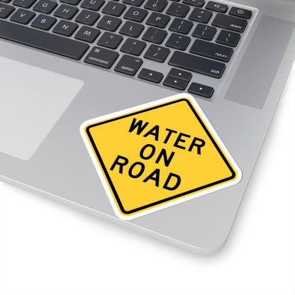 WATER ON ROAD MUTCD-DE W21-7-DE (Delaware) (Road Sign) STICKER Vinyl Kiss-Cut Decal