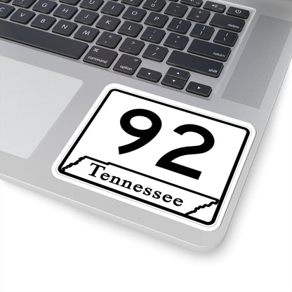 Tennessee 92 (Tennessee) (Road Sign) STICKER Vinyl Kiss-Cut Decal
