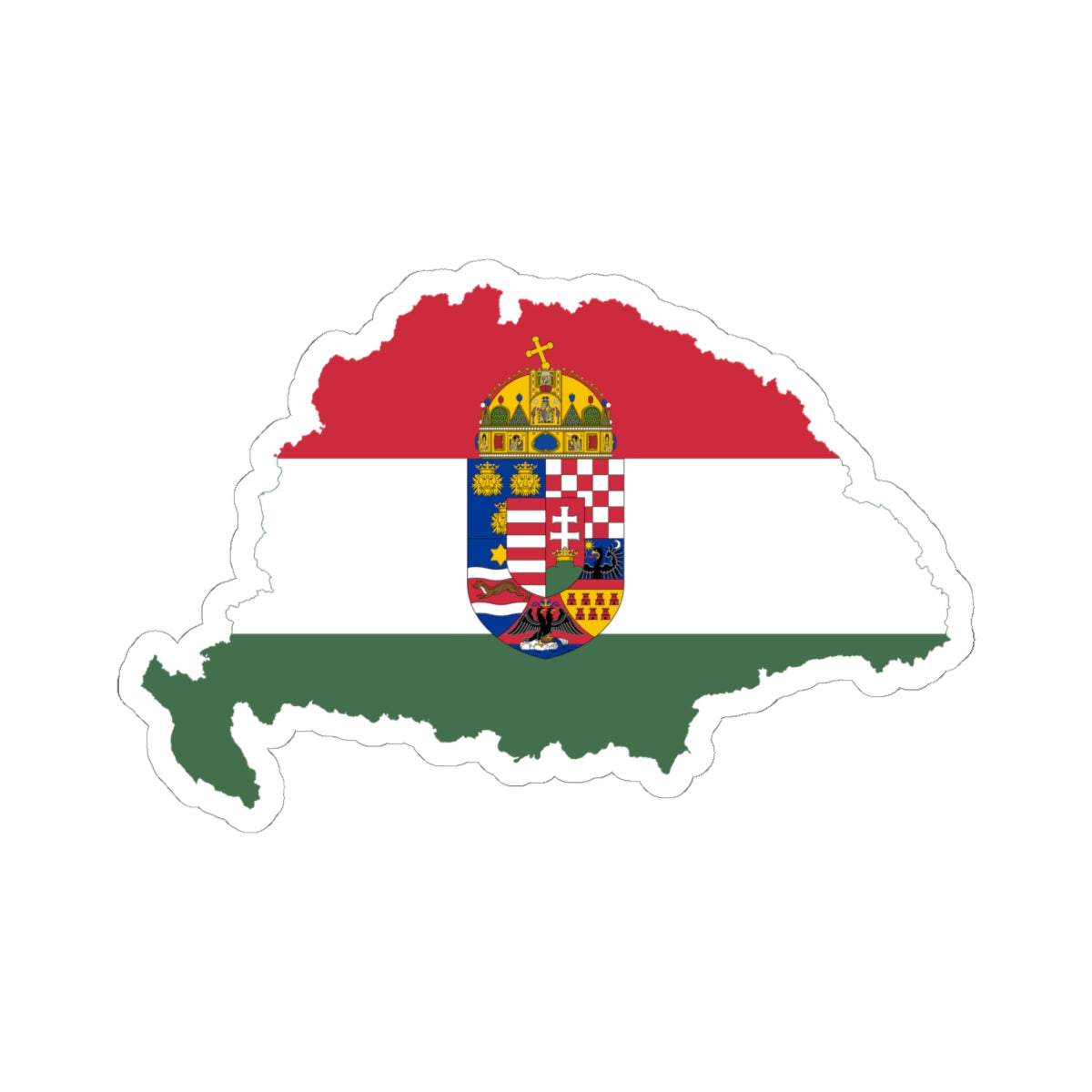 Flag-map of Transleithania 1896-1915 (Hungary) STICKER Vinyl Kiss-Cut Decal