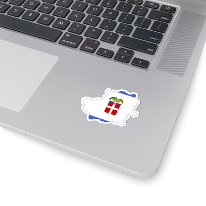 Flag map of the Province of Turin (Italy) STICKER Vinyl Kiss-Cut Decal