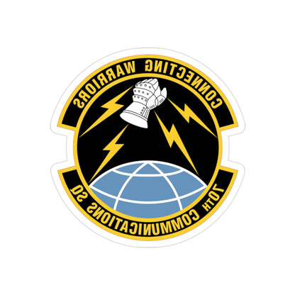 70th Communications Squadron (U.S. Air Force) REVERSE PRINT Transparent STICKER-2" × 2"-The Sticker Space