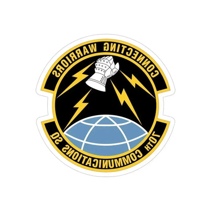 70th Communications Squadron (U.S. Air Force) REVERSE PRINT Transparent Die-Cut STICKER 4 Inch Die-Cut Transparent - The Sticker Space