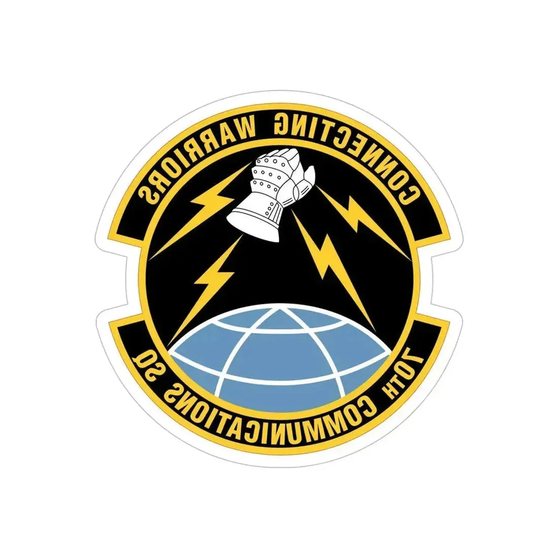70th Communications Squadron (U.S. Air Force) REVERSE PRINT Transparent Die-Cut STICKER 6 Inch Die-Cut Transparent - The Sticker Space