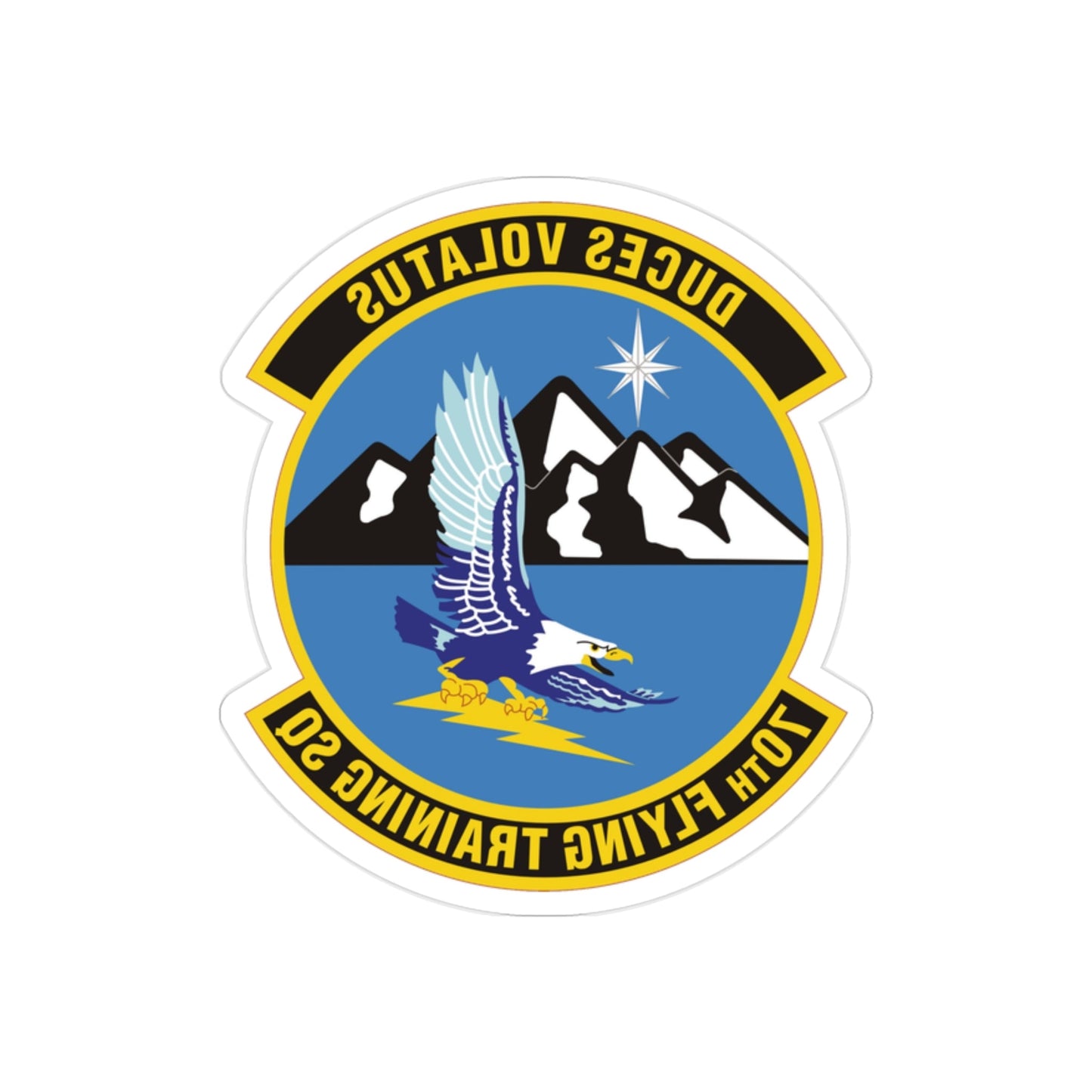 70th Flying Training Squadron (U.S. Air Force) REVERSE PRINT Transparent STICKER-2" × 2"-The Sticker Space