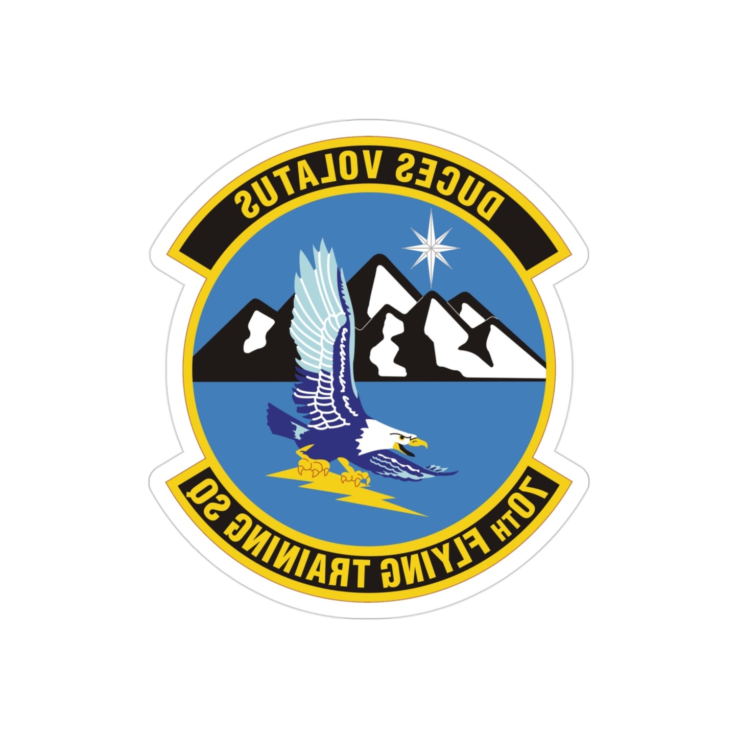 70th Flying Training Squadron (U.S. Air Force) REVERSE PRINT Transparent STICKER-3" × 3"-The Sticker Space