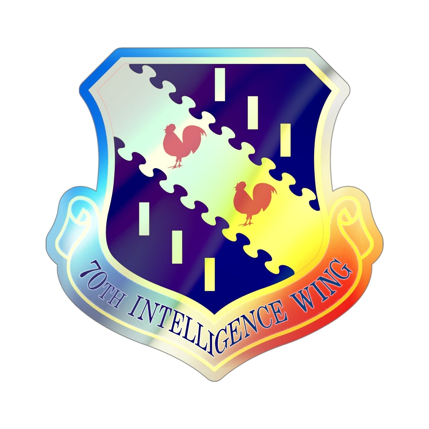 70th Intelligence Wing (U.S. Air Force) Holographic STICKER Die-Cut Vinyl Decal-4 Inch-The Sticker Space