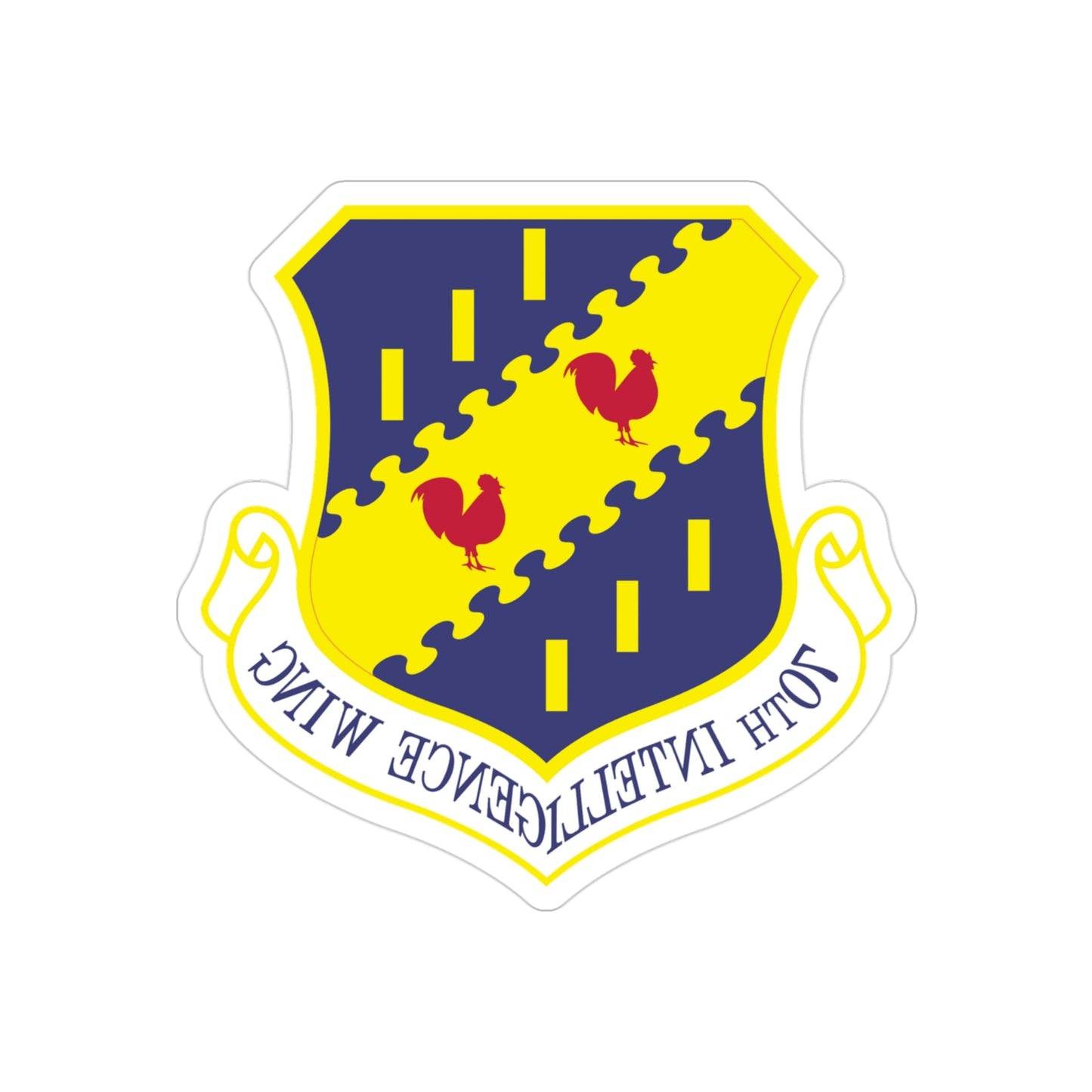 70th Intelligence Wing (U.S. Air Force) REVERSE PRINT Transparent STICKER-3" × 3"-The Sticker Space