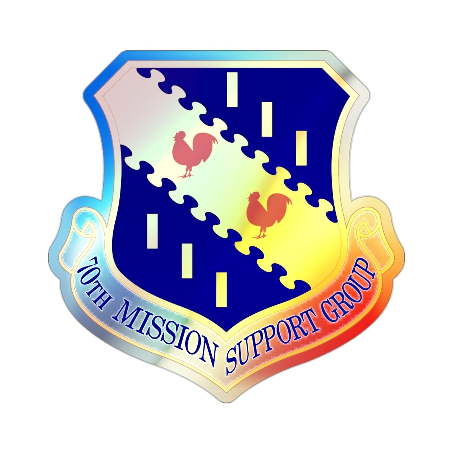 70th Mission Support Group (U.S. Air Force) Holographic STICKER Die-Cut Vinyl Decal-2 Inch-The Sticker Space