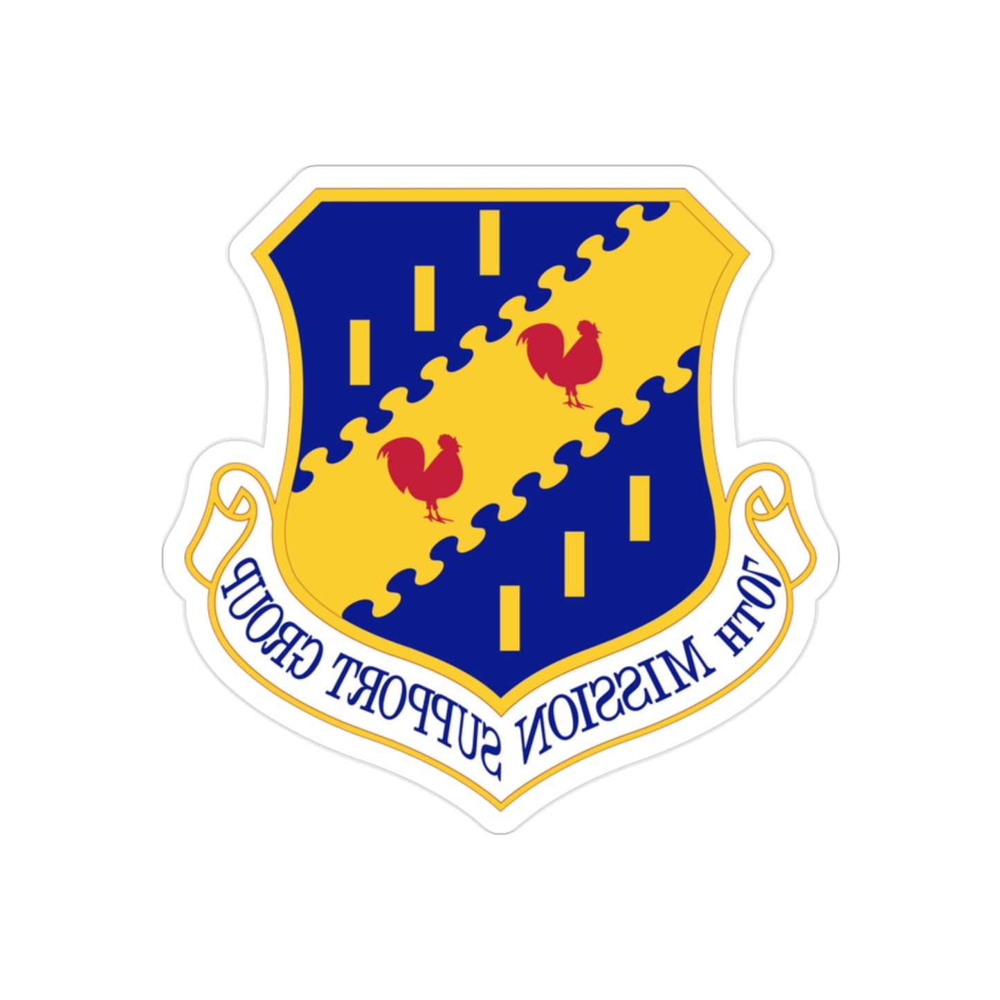 70th Mission Support Group (U.S. Air Force) REVERSE PRINT Transparent STICKER-2" × 2"-The Sticker Space