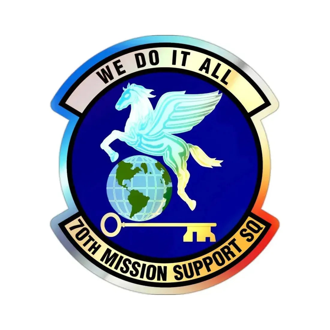 70th Mission Support Squadron (U.S. Air Force) Holographic STICKER Die-Cut Vinyl Decal 2 Inch Holographic - The Sticker Space