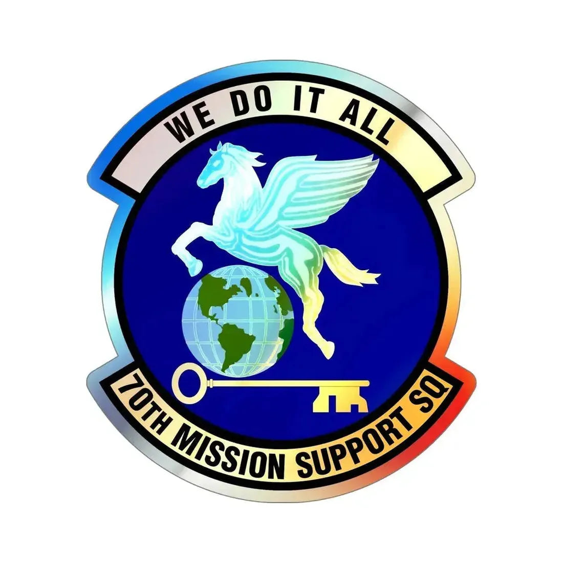 70th Mission Support Squadron (U.S. Air Force) Holographic STICKER Die-Cut Vinyl Decal 6 Inch Holographic - The Sticker Space