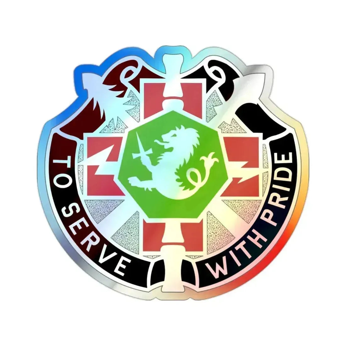 71 Evacuation Hospital (U.S. Army) Holographic STICKER Die-Cut Vinyl Decal 2 Inch Holographic - The Sticker Space