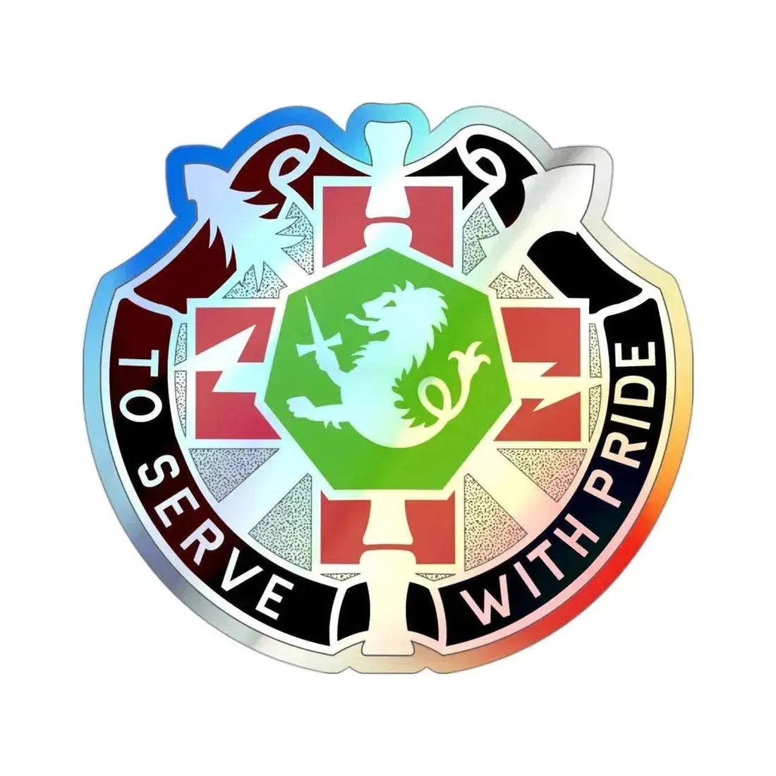 71 Evacuation Hospital (U.S. Army) Holographic STICKER Die-Cut Vinyl Decal 3 Inch Holographic - The Sticker Space