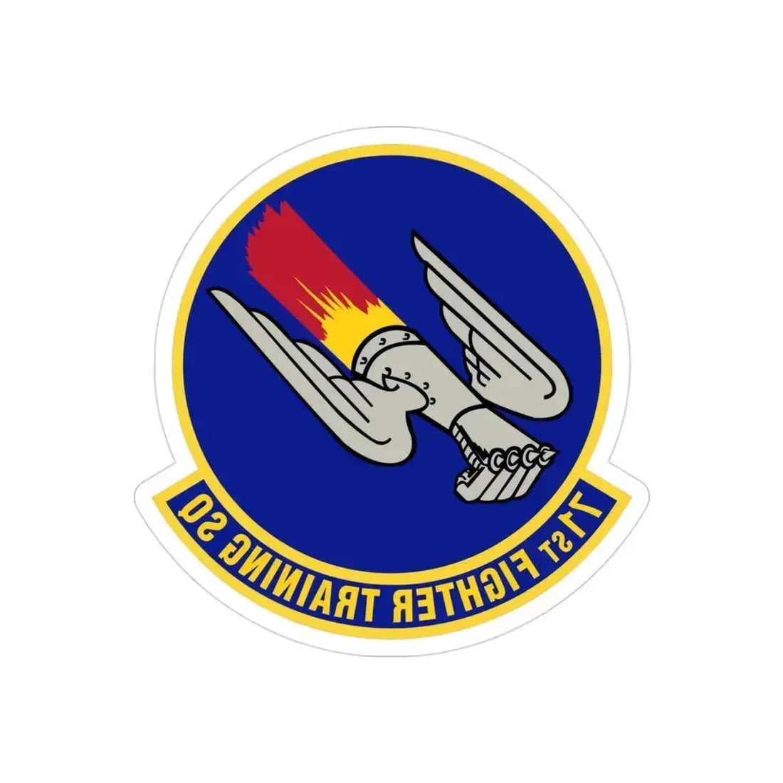 71 Fighter Training Squadron ACC (U.S. Air Force) REVERSE PRINT Transparent Die-Cut STICKER 3 Inch Die-Cut Transparent - The Sticker Space