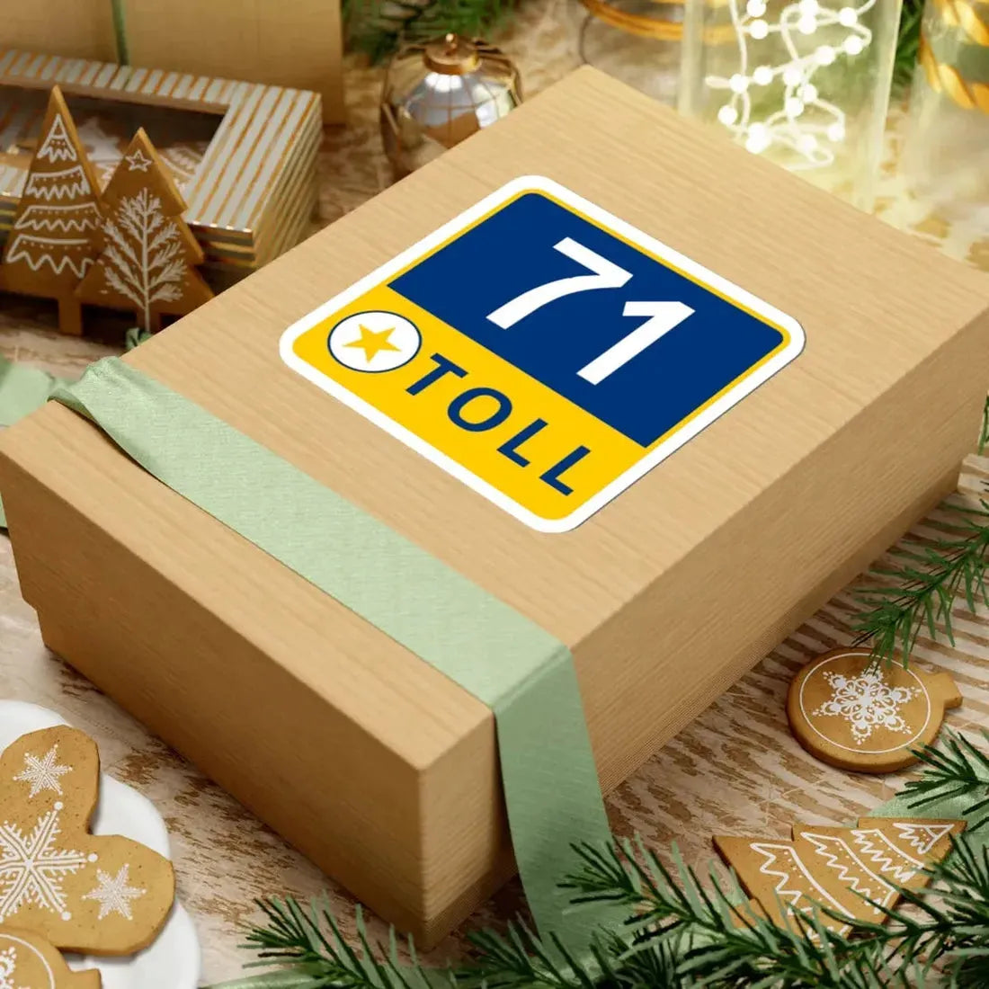 71 Toll Lane free (Texas) (Road Sign) STICKER Vinyl Kiss-Cut Decal - The Sticker Space