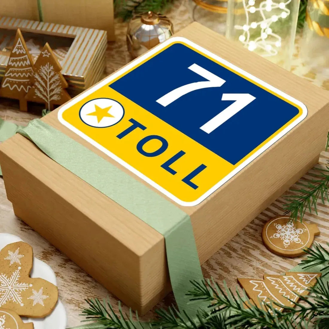 71 Toll Lane free (Texas) (Road Sign) STICKER Vinyl Kiss-Cut Decal - The Sticker Space