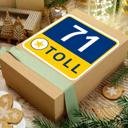 71 Toll Lane free (Texas) (Road Sign) STICKER Vinyl Kiss-Cut Decal - The Sticker Space